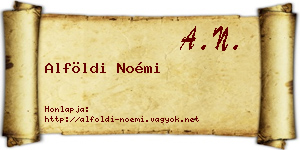 Alföldi Noémi névjegykártya